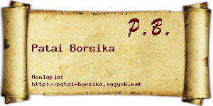 Patai Borsika névjegykártya